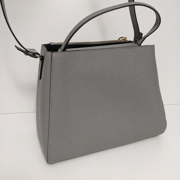 Zara Basic Collection Gray Handbag Crossbody Adjustable Button Closure Pocket - Picture 4 of 16